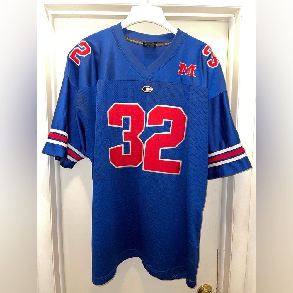 Vintage Colosseum Ole Miss Rebels Football Jersey size XXL Blue and Red